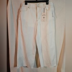 Gloria Vanderbilt Cropped Wide Leg Ankle Pants In Vintage White Size 6